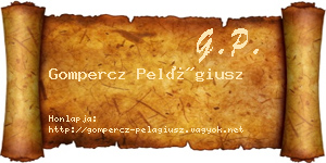Gompercz Pelágiusz névjegykártya